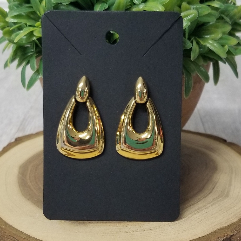 Vintage Goldtone Doorknocker Earrings